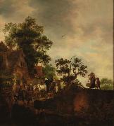 Isaac van Ostade Travellers Halting at an Inn Sweden oil painting artist
